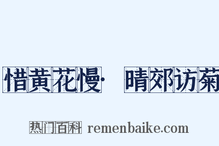 惜黄花慢·晴郊访菊是什么意思的图片